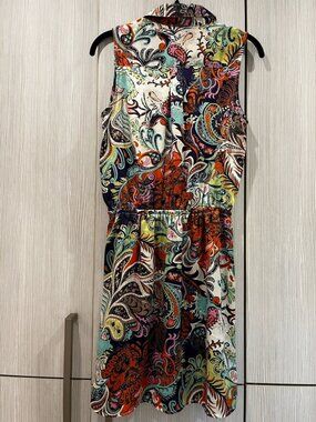 Young Threads Multicolor Paisley Shirt Dress Sleeveless Size Small NWT